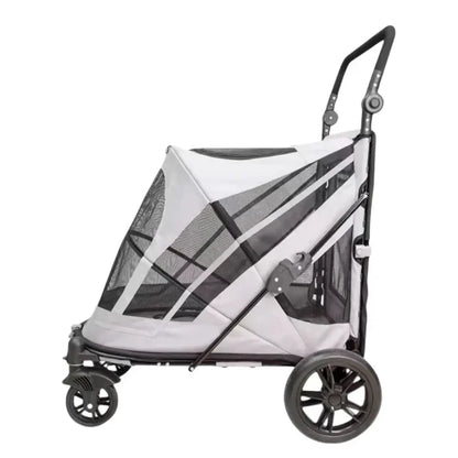 Outdoor Wagon Foldable Large Capacity Oxford Fabric for Medium Dog 4 Wheels Removable Carrier 3 in 1 Pet Stroller